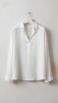 Porcelain White Silk Blouse