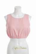 Safira Fashion Polka Dot Crop Top