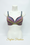 Multicolor striped underwire bra on mannequin – Safira Fashion