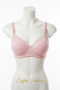 Blush pink lace underwire bra on mannequin – Safira Fashion