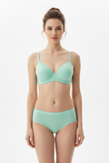 Mint Green Smooth Lingerie Set - Bra and Brief Front View