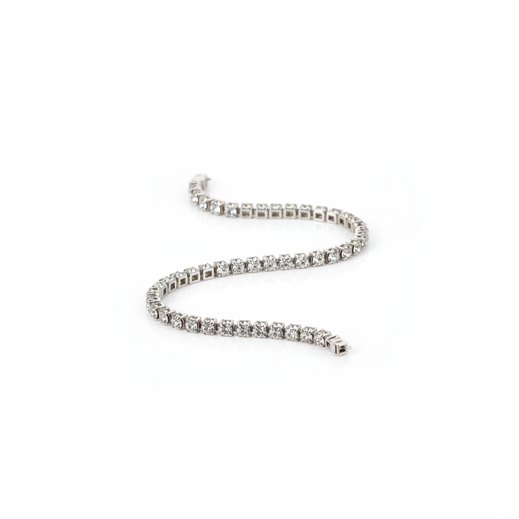 Silver Crystal Tennis Bracelet