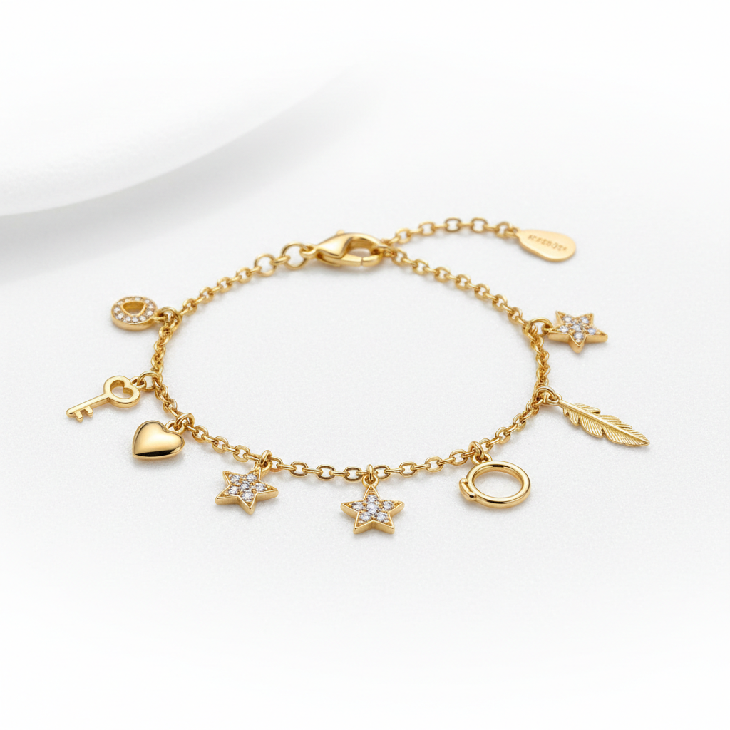 Gold Multi-Charm Bracelet
