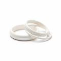 White Textured Bangle Bracelet Set
