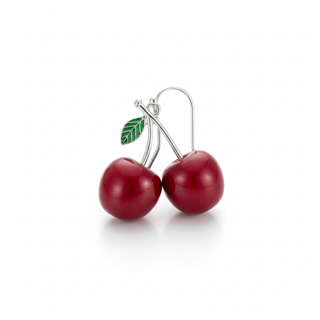 Red Cherry Drop Earrings
