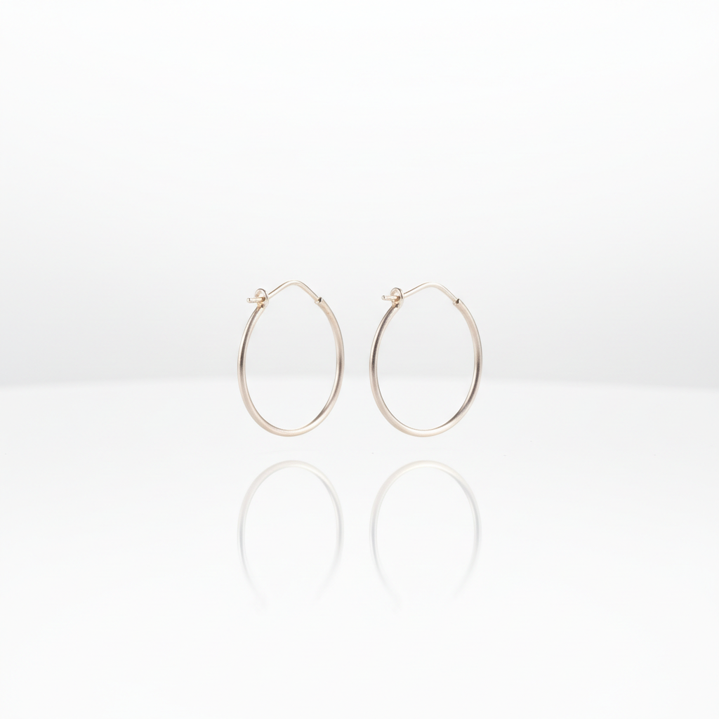 Silver Thin Minimalist Hoop Earrings