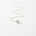 Gold Dainty Solitaire Crystal Necklace